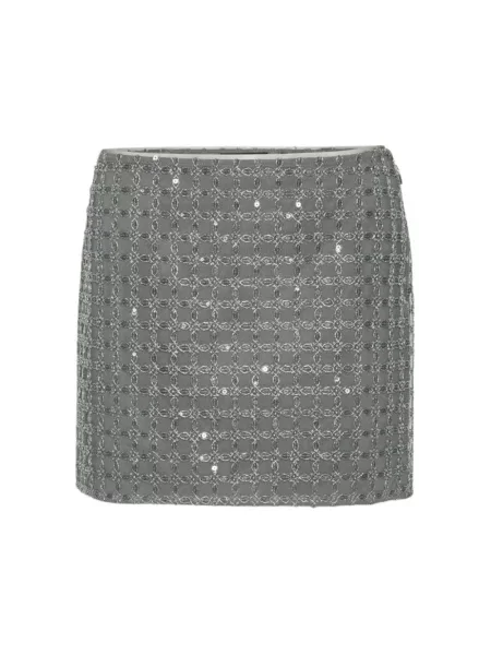 Spódnica mini Rotate Birger Christensen z koralikami szara