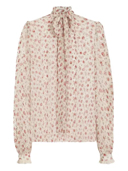 Bluză Dolce & Gabbana cu model floral cu imagine alb