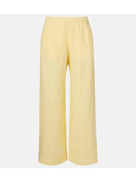 Pantaloni Velvet de in cu picior lat galben