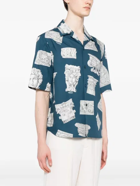 Cămașă Versace din poplin albastru