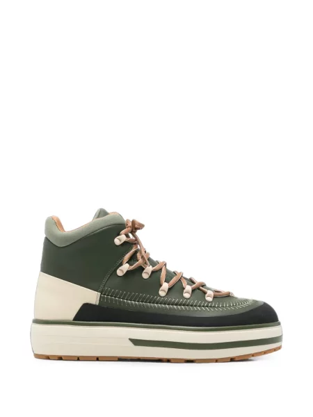 Sneakerși Brixia cu șireturi din dantelă verde