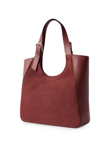 Bőr shopper táska Furla piros