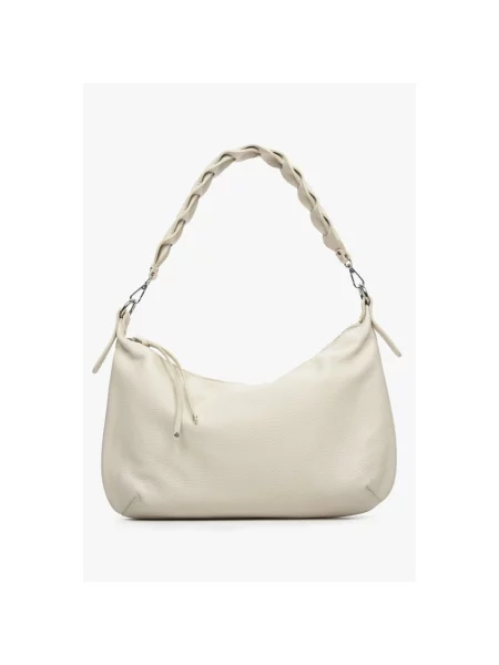 Кожаная сумка-багет Estro белая