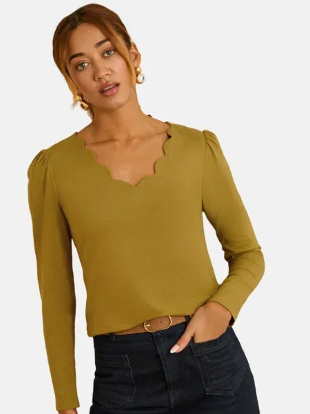 Love & roses Tricou kaki