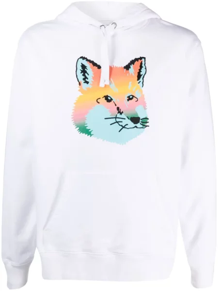 Hanorac cu glugă Maison Kitsune cu imagine alb