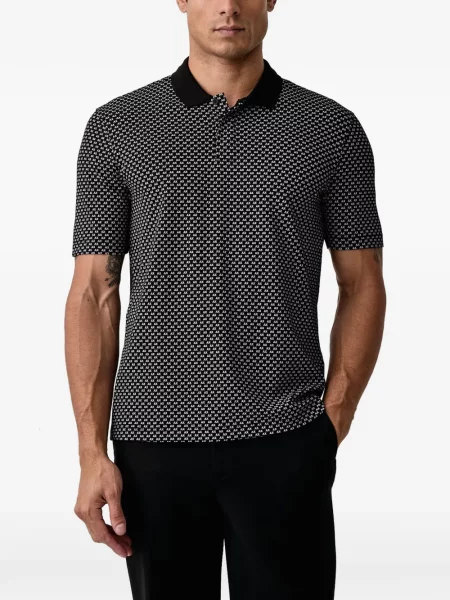 Scurt tricou polo Armani Exchange cu imagine negru
