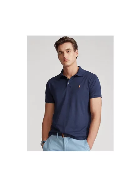 Koszulka polo z wyhaftowanym logo Polo Ralph Lauren niebieska