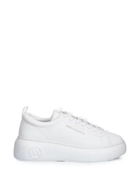 Sneakerși Armani Exchange cu platformă cu autograf alb