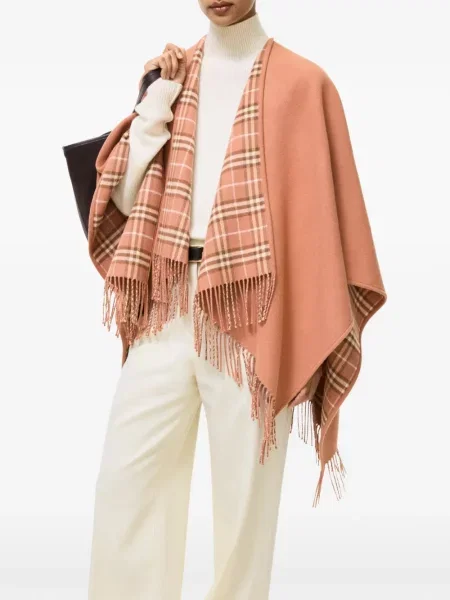 Vilnonis pledas grįžtamas striukė Burberry oranžinė