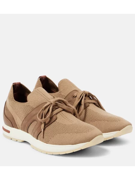 Sneakerși Loro Piana de lână maro
