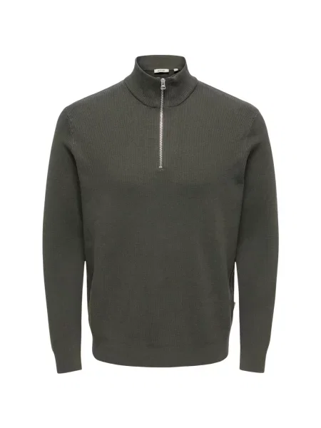 Only & Sons Sweater majica Phil tamo siva zelena