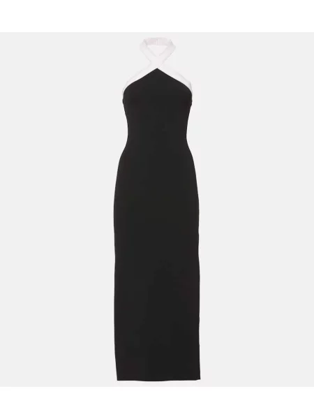 Sukienka midi Roland Mouret do kolan z dekoltem halter garniturowa czarna