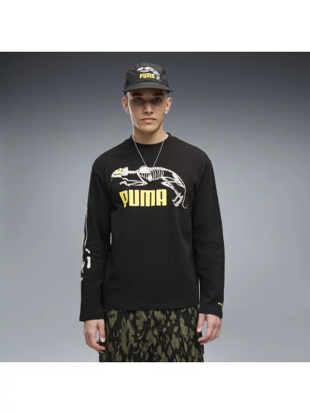 PUMA MÄ™ska koszulka Graphic Skeleton z dÅ‚ugim rÄ™kawem OdzieÅ¼ S czarny