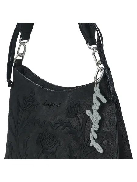 Kvetinová crossbody kabelka Desigual čierna