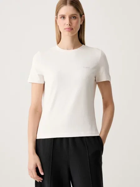 Guess t-shirt γυναικείο με TRACEY μπεζ