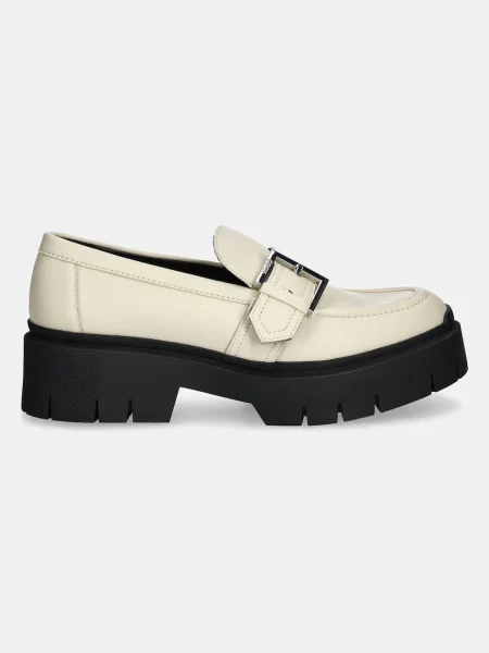 Мокасины Hugo на платформе бежевые