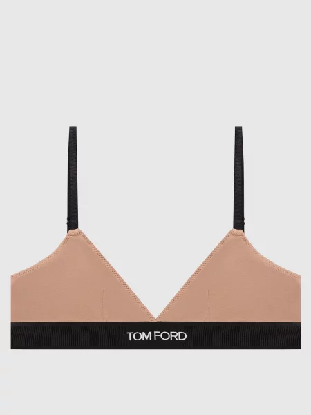 Бралет з контрастним логотипом Tom Ford бежевий