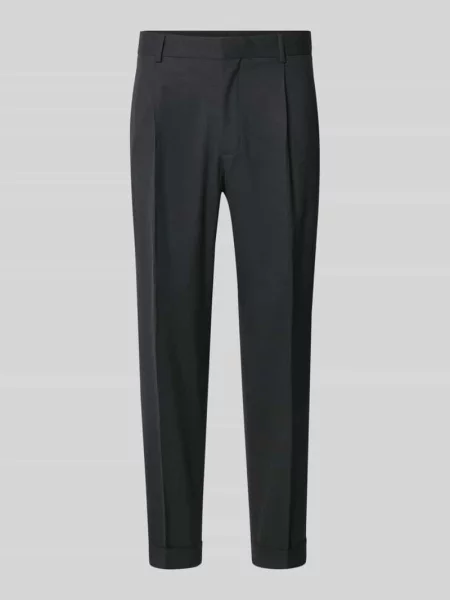 Spodnie garniturowe o kroju regular fit z dodatkiem wełny model „LUIS” Strellson