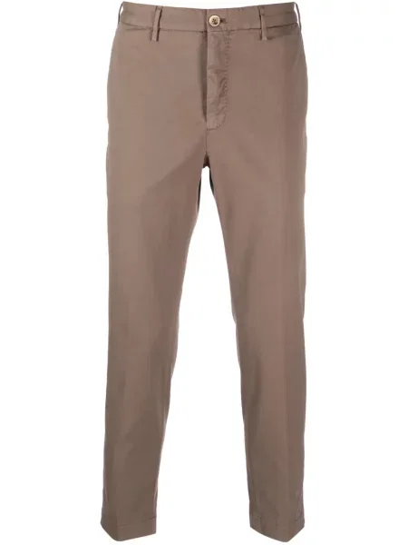 Pantaloni Incotex cu talie joasă maro