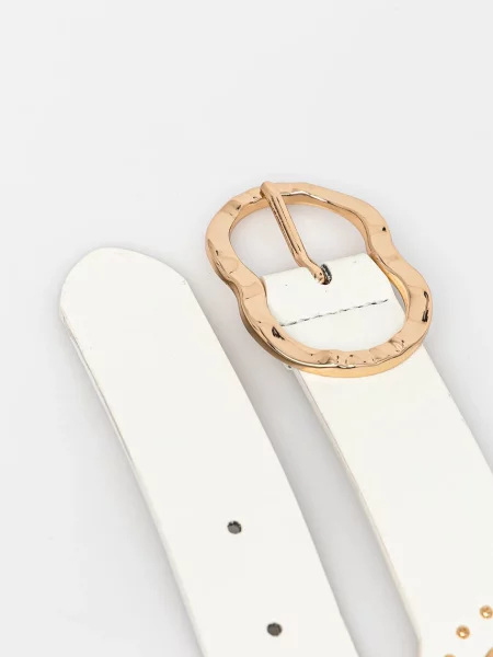 Ремінь Morgan з ремінцями білий