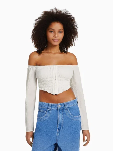 Bershka Blúzka nebielená