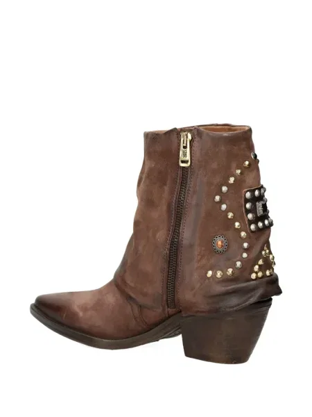 Botine A.s.98 din piele cu tepi maro