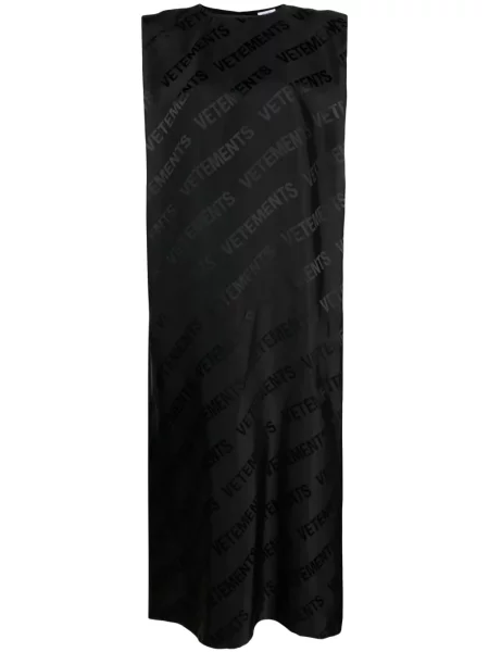 Rochie fără mâneci Vetements fără mâneci cu imagine de costum negru