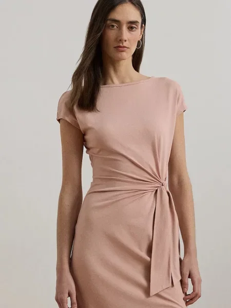 Платье миди Lauren Ralph Lauren оранжевое