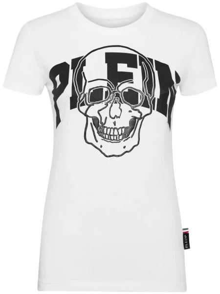 Tricou Philipp Plein cu imagine alb
