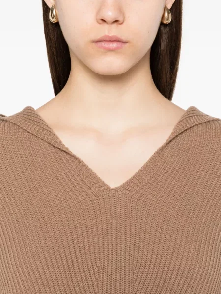 Pulover 's Max Mara cu glugă maro