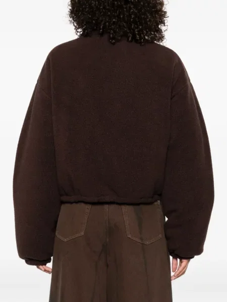 Geacă cu puf Miu Miu din fleece maro