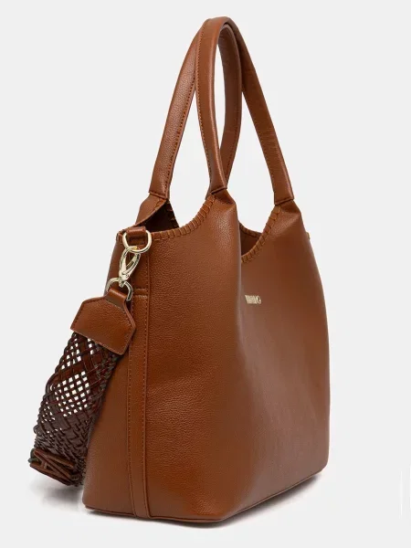 Dámska kabelka typu shopper z imitácie kože Valentino Bags ALEKSANDRA hnedá