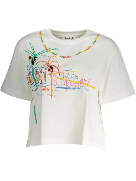 Tricou Desigual scurt alb