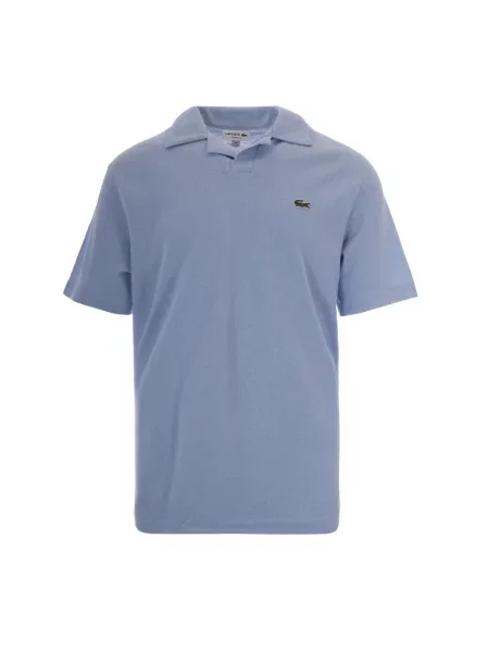 Lacoste polo z dodatkiem lnu niebieska