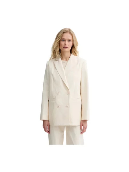 A.P.C. marynarka veste lucy dwurzędowa gładka beżowy