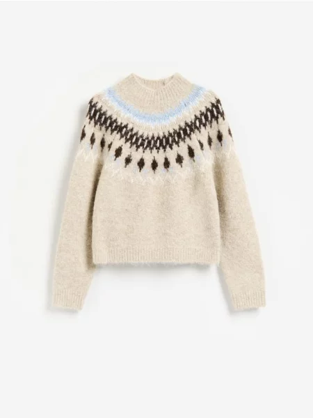 Reserved Sweter z nordyckim wzorem wielobarwny