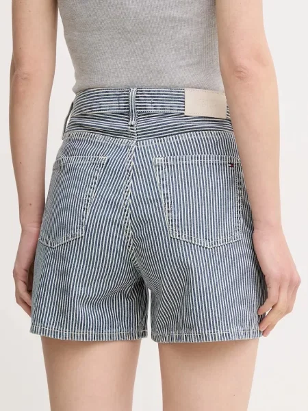 Šortky Tommy Hilfiger tmavomodrá vzorované high waist