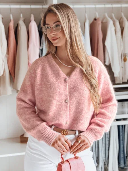 Sweter one size oversize SOFTELLS Dstreet różowy