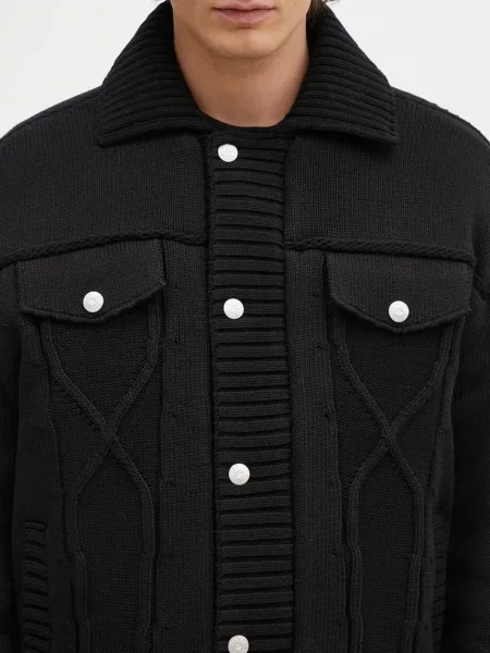 Куртка Kenzo Knitted Down Jacket зимова oversize чорний