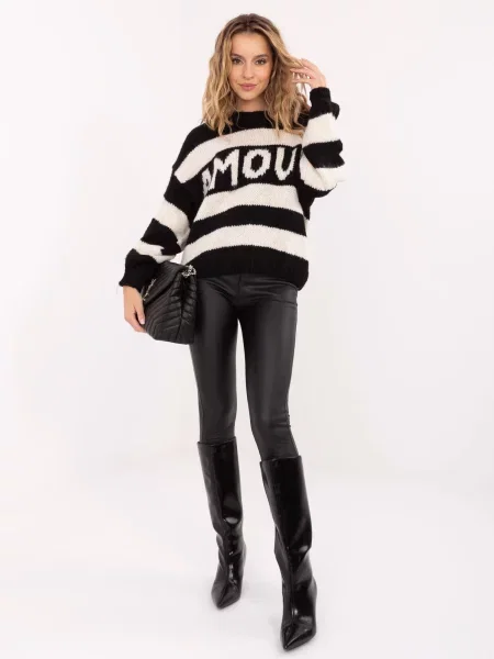 Pulover Italy Moda negru