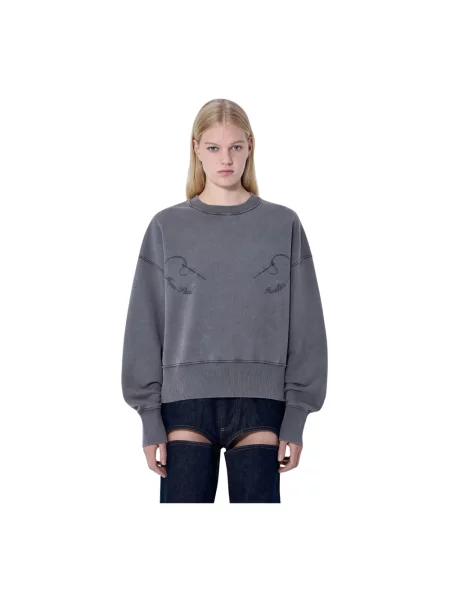 Haftowana bluza polarowa Jean Paul Gaultier polarowa szara