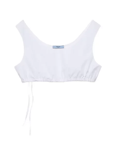Top Prada din poplin alb