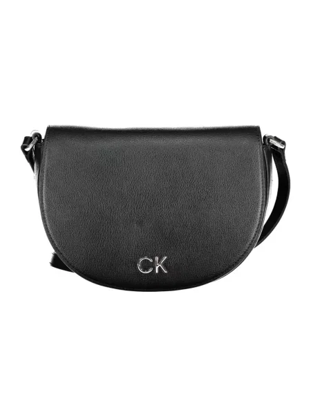 Lniana torebka Ck Calvin Klein czarna