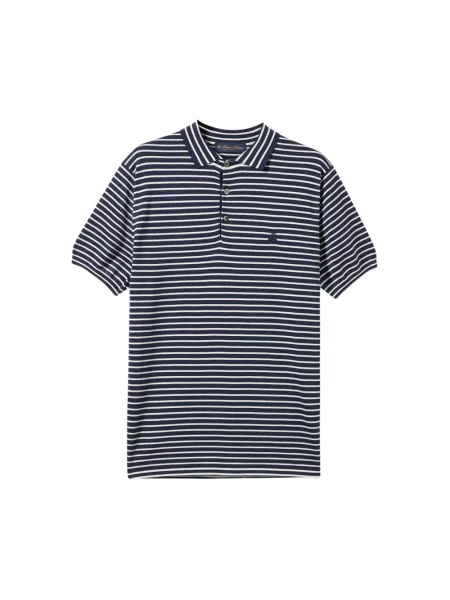 Dzianinowa koszulka polo Brooks Brothers w paski z paskiem niebieska