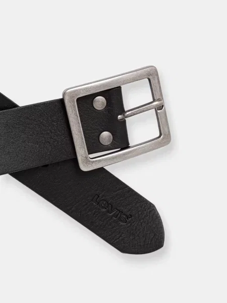 Levi's pas usnjeni MASON CENTERBAR črna