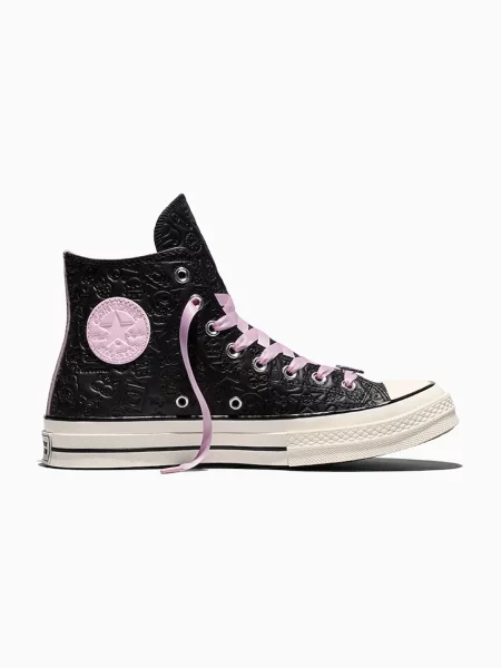 Converse x Hello Kitty Chuck 70 HI teniși înalți pentru femei din piele negru