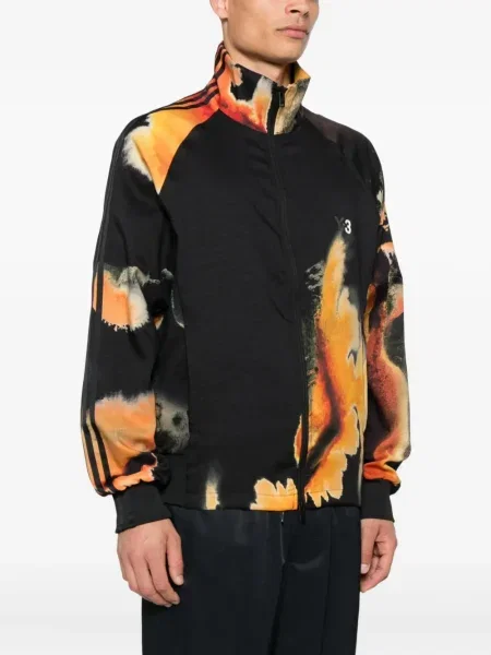 Geacă Y-3 cu imagine cu imprimeu abstract negru