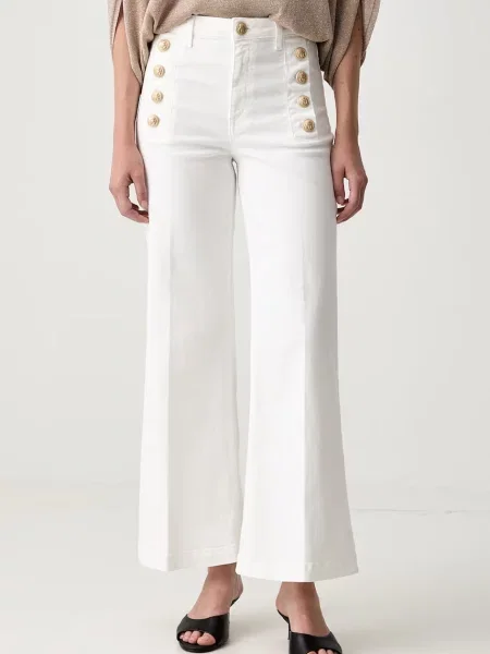 ViCOLO blugi wide leg pentru femei alb