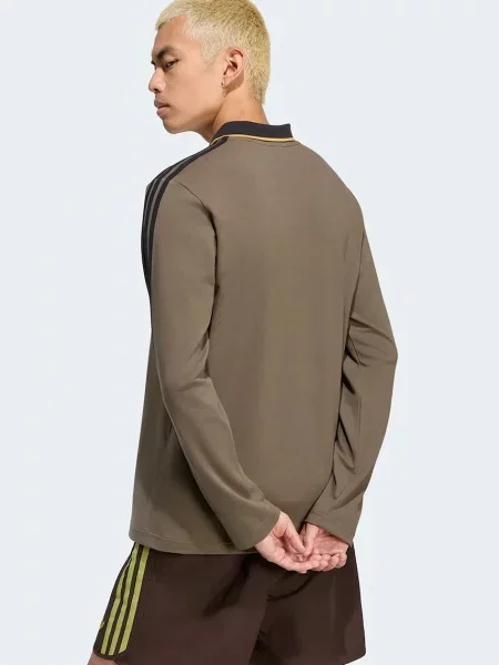 Adidas Originals polo tričko pánske s bavlnou Engineered Rib zelená