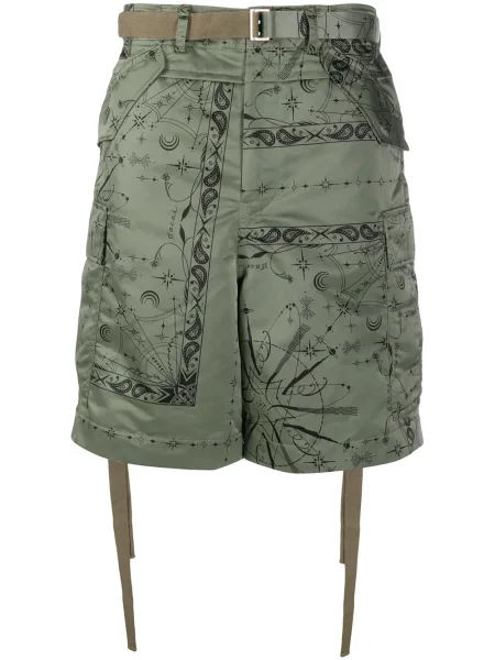 Pantaloni scurți cargo Sacai cu imagine verde